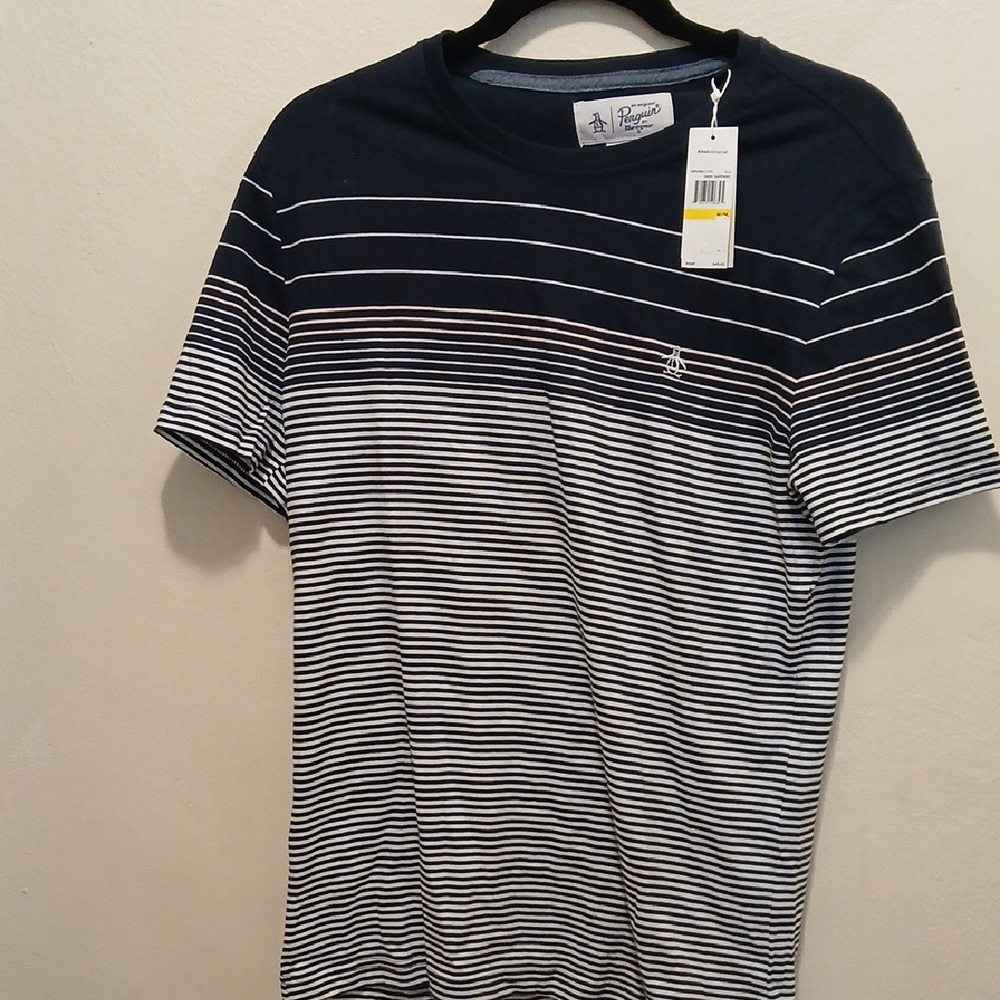 Penguin Blue and White Short Sleeve Tee